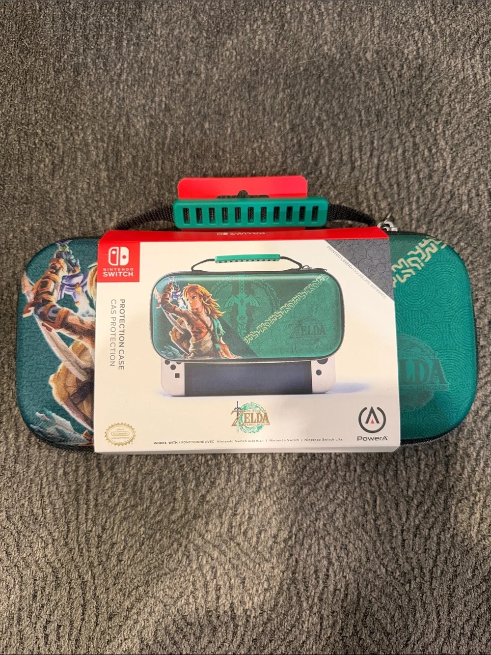 Nintendo Zelda Teal Protective Carry Case for Switch with Character Artwork